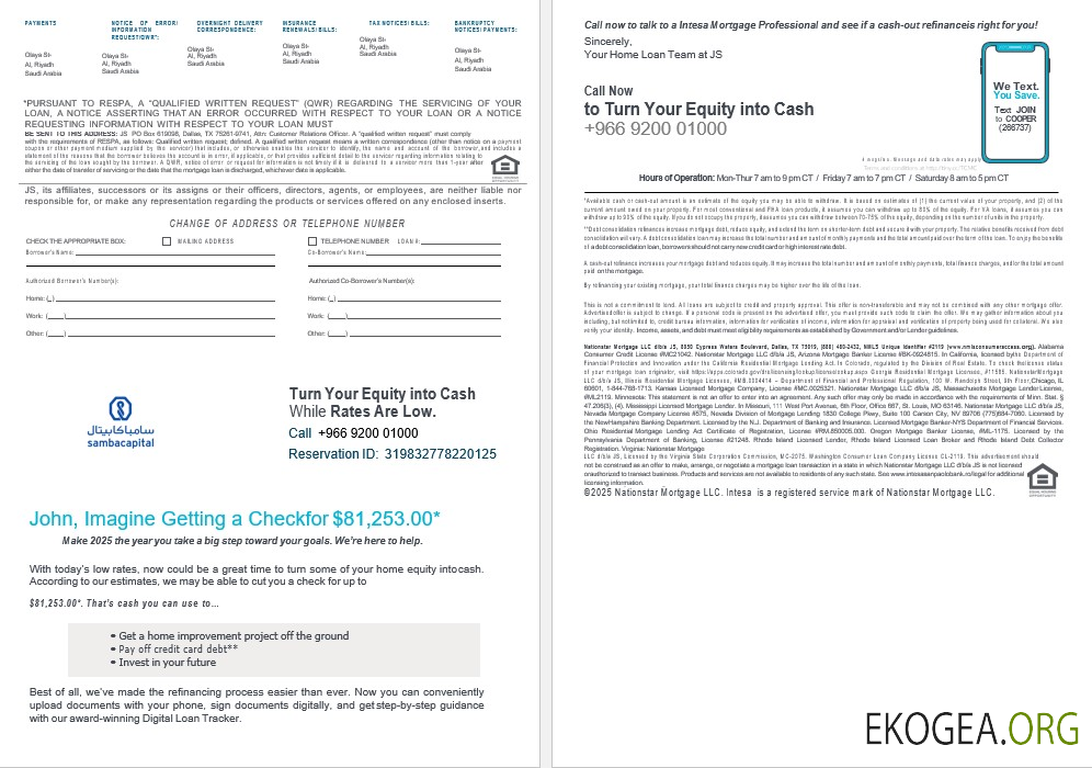 Relevé hypothécaire de la banque Samba en Arabie Saoudite aux formats Word et PDF 3 , 4